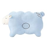 絶壁防止のためのオーガニックコットン赤ちゃん用ドーナツ枕 こひつじ 水色 [並行輸入品]