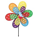 Biuuu ダブルレイヤー昆虫の風車カラフルな風のスピンキッズおもちゃヤードガーデン装飾