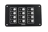 5Amp 10A 15Aサーキットブレーカアルミパネル12ウェイリセット付きウェイDC50V AC125-250V、クイックコネクトターミナル付き