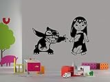 Lilo and Stitch子供漫画車トラックSUVウィンドウ子供部屋キッチン壁デカールステッカー約24 x 17インチブラック