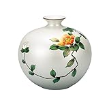 マルサン宮本 九谷焼 花器 6号花瓶 金箔山茶花 AP3-1041