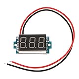 KESOTO 超小型　デジタル電圧計　DC 3.5-30V　パネル 電圧メーター　全5タイプ　高精度 - 赤