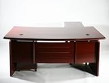 ■超高級 プレジデントデスク エグゼクティブデスク L型　レッドチーク色■81825■