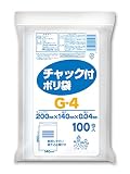 オルディ チャック付きポリ袋 透明 縦20cm×横14cm 100枚入 書き込み欄付き 食品衛生法適合 G-4