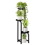 Bamworld プランタースタンド フラワースタンド 室内 観葉植物 台 植木鉢台 鉢台 4段 黑