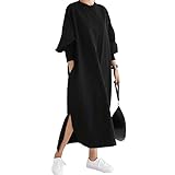 (モコベビー) MOKO BABY レディース 大きめ プルオーバー 長袖 マタニティ ワンピース マキシ丈 ロング丈 ロンT ゆったり ビッグサイズ 体型カバー オーバーサイズ ルームウェア 移動着