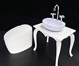 [TOYBARJAPAN ]1/6スケール アクションフィギュア用 WJST1942 便器 便座トイレと高級風洗面台セット (人形は含みません)