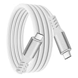 SLuB USB Type C ケーブル 1.5m USB C to USB C ケーブル 5A急速充電 PD100W対応 シリコン素材 USB2.0高速データ転送 断線防止 iPhone17/16/15/Galaxy/Pixel/Xperia/iPad/MacBookなどタイプc機種対応 ホワイト