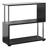 オープンシェルフ (ブラック, 3段) 【お洒落なデザインラック/飾り棚・間仕切りとして】