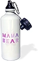 ローズWB 123172 _ 1 " Mama Bearピンクテキストwith Paw Print for Motherまたは新しいMom Mommy母の日の一部ファミリセット"スポーツウォーターボトル、21オンス、ホワイト