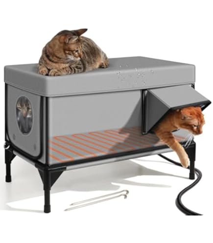 Amazon | KOGB ペット用電気加熱式キャットハウス、屋外・屋内兼用防水