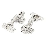 uxcell スライド蝶番　キャビネット隠さヒンジ　バネロード　シルバートーン　ネジ付　シルバートーン