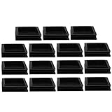 uxcell チューブインサート 100 x 100mm プラスチック製 正方形 リブ付き チューブインサート エンド カバー キャップ 97mm~99mmの内部サイズ 家具 脚 フロアプロテクター 15個入り