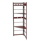 「木製棚式コーナーハンガーラック(ZFC-0014-BR)」【JKP】(#9897009)サイズ：幅54×奥行54×高さ164.5cm ハンガーラック 木製ハンガー コーナーラック 収納