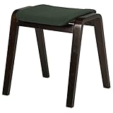 不二貿易 曲木スツール ハイ 高さ45cm スタッキング可能 ダークブラウン グリーン 69423