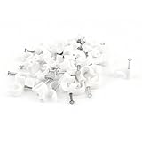 uxcell Cクランプ　ケーブルワイヤ　パイプ　ネイルクリップ　60個入り PVC製　ホワイト　５０個入り