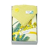 犬飼タオル 掛けふとん クリーム 140×200cm ミアミモザ もこふあニット マイクロリバーシブル 肌ふとん