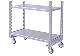 グッドラック・中量ラック・耐荷重 段300ｋｇ【H1800XW1800X奥行3サイズ-4段】組立ボルト数0本・色ホワイトグレー (キャスター4個セット　奥行450用)
