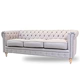 クラシックデモダン【ヴィンセント】三人掛け チェスターフィールドソファ（ベージュ/ファブリック×ナチュラル）アンティーク クラシック ラグジュアリー 高級感 ブリティッシュ 英国 アメリカン 西海岸【搬入・設置サービス】VC3F53N 家具