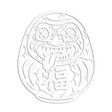 ForzaGroup ダルマ カッティングステッカー 狂気シリーズ 車 バイク ヘルメット 屋外耐候 (8cm×6.8cm マットホワイト)