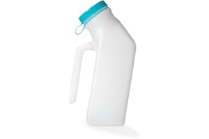 MedVance- Urinals for Men 1000ml with Glow in The Dark Spill Proof Pop Cap Lid, Plastic Pee Bottles for Men, Male Urinals, Pe