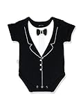 Tuxedo Onesie (0-3 months, Black), by Frenchie Mini Couture