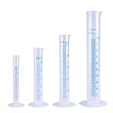 Itisyou プラスチック 測定シリンダー スシリンダー 試験管 100ml/50ml/25ml/10ml 透明 液量計 計量カップ 目盛り付き 4個入り