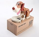 ANKKO面白い犬Stealingコインお金銀行コインマネーボックス貯金箱、ブラウンとブラック 01Q145014UOXVD188