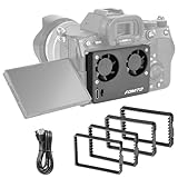 FOMITOカメラビデオデュアル冷却ファン内蔵バッテリー磁気ケース付きSony A7M4 A7cII A7c A7S3 ZV-1 ZV-10 ZVE1 A6700 FX30 Canon R5 R6 R7 Fujifilm XT4 ブラック