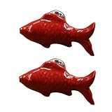 セットの4引き出し/キャビネットプルハンドルセラミックキャビネットノブ、赤魚