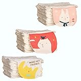 AKC ベビー汗取りパッド 赤ちゃん あせとり コットン 6重ガーゼ 出産祝い 男の子 女の子 3枚セット 動物柄 (Aセット)