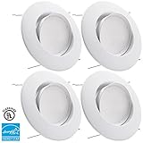 10 W調光機能付き高cri90 + 5 / 6インチジンバルRecessed LED Retrofit調節可能ダウンライト器具、3000 K暖かいライト/ 5000 Kデイライト、1パック/ 4パッ