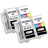 Canon用（BC-360XL + BC-361XL）×2 顔料【合計4本セット】互換詰め替えインクカートリッジ大容量４色対応機種TS5330 TS5130 MG4230 MG4130 MG3630 MG3530 MG3230 MG3130 MG2130セットキヤノンの交換 (BC-360 BC-361 BC-360XL BC-361XL BC-360BK BC-340 BC-341）