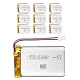 10 X EEMB リチウムポリマーバッテリー 3.7V 2000mAh 103454 Lipo 充電式バッテリーパック ワイヤー付き JST コネクター- 購入前にデバイスとコネクターの極性を確認してください