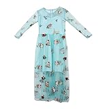 Prettyia 妊娠中後服　マタニティ　ふんわりスカート　ワンピース　ロングドレス　花刺繍　妊娠中の姿を記念に　写真撮影　青