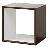 キューブ型 ボックス BOX スクエア リビング収納 幅36cm SOHO ： オープンタイプ ウォールナットxホワイト【cubio】 ブラウン(brown) ラック 棚