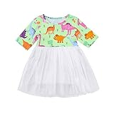 Tovadoo 子供服 恐竜柄ワンピース Tutu チュチュ サンドレス カジュアルドレス レースドレス 75～120 1才～4才