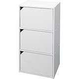 アイリスオーヤマ(IRIS OHYAMA) モジュール ボックス α 3段 扉付 幅36.6×奥行29×高さ73.2cm オフホワイト MDB-3D