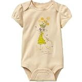 baby GAP パフ袖 ロンパース 半袖（アイボリー）【3ヶ月~2歳まで】（並行輸入品） (6-12M（6ヶ月~1歳）)