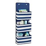 mDesign rugbycloststoragebaby 3 Pocket - Hanging Organizer 9023MDB