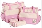 5pcs Baby Nappy Changing Bags Set in Pink by just4baby
