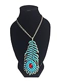 Henry Jewelers ?Turquoise Feather? Statement Necklace: Vegan Friendly & Nature Inspired Turquoise an