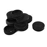 uxcell ラウンドチューブ挿入　黒いプラスチック製挿入　12個　58mmブランキング　栓キャップ