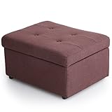 スツール 収納 裏返してテーブルに 木目天板 オットマン 足置き テーブル サイドテーブル ダークブラウン