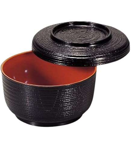 割子飯器(小)黒内朱 Amazon｜お椀 耐熱割子飯器黒内朱塗 洗浄機可 [13.4φ x 8cm ・内寸12.1