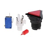 Baoblade Baoblaze ゲームボタン　ゲーム機 三角 アーケードボタン　LEDランプ付き　DC 12V電源をサポート　インストール簡単　便利　DIY 全５色選べる - 赤