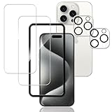 KPNS ガラスフィルム iPhone15 Pro 用 (2枚)ガラスフィルム + (2枚)カメラフィルム + ガイド枠付き 日本旭硝子素材