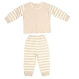 domybest ベビー服　肌着　長袖トップスとロングパンツ上下二点セッド　赤ちゃん　前開き　着替え簡単　コットン素材　パジャマ　ルームウェア　普段着　春夏秋　2色 (80, イェロー)