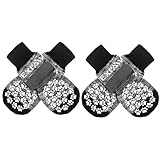 EXPAWLORER 犬 靴下 滑り止め 足舐め防止 4個セット 肉球保護 犬用靴下 脱げない 柔らかい 通気性 伸縮性 マジックテープ付き 老犬 介護用 保護 肉球 ケア 怪我防止 かわいい 超小型犬 小型犬 中型犬 シニア犬 （ダークグレー,XXLサイズ）