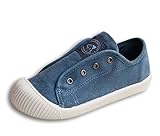 ベビキャレット キッズ スニーカー 紐なし マジックテープ 通園 通学 キャンバス シューズ 14 15 16 17 18 19 cm (17, ネイビー)